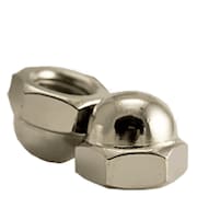 NEWPORT FASTENERS Low Crown Acorn Nut, 1/4"-20, Steel, Nickel Plated, 0.338 in H, 250 PK 903732-PR-250